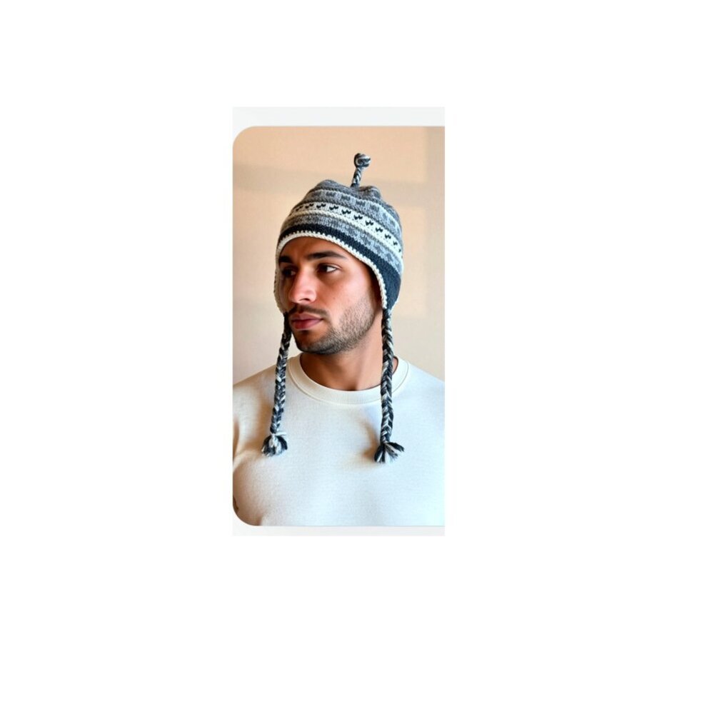 Sherpa Hats with ear flaps 100% Made in Nepal, Unisex - NWT